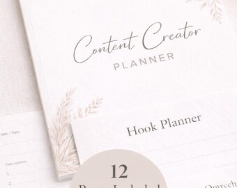Planificateur de créateurs de contenu | Cahier d'exercices de planification des médias sociaux (téléchargement numérique)