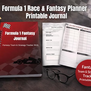 Formel 1 2026 Notizbuch | Rennwochenende + Fantasy Team-Tracker | Digitaler Download