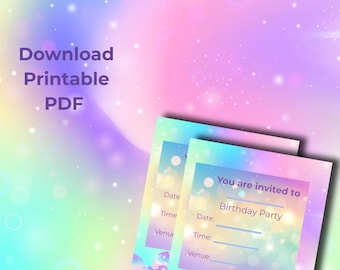 Mädchen-Geburtstags-Party Einladung | Rosa Einladung zum Ausdrucken (PDF Download)