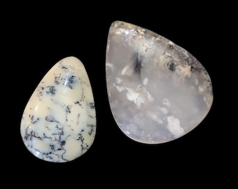 White Dendritic Opal Group/ Semi Precious/ Gem/ Cabochon / Stone/ Crystal/ Healing Stone