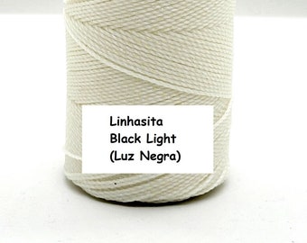 Linhasita Metallic BLACK LIGHT (Luz Negra), 1mm, Waxed Polyester String, Spool/ Sparkly/ Glitter