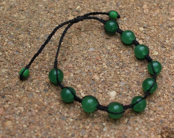 Green Aventurine Shambala Macrame Bracelet/ Semi Precious/ Gemstone/ Unisex/ Fully Adjustable