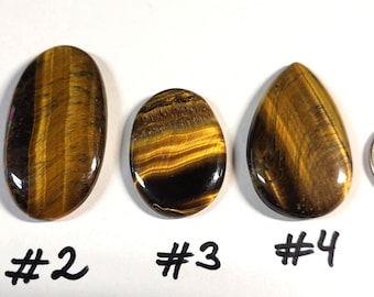 Tiger's Eye Semi Precious Gemstone/ Cabochons/ Crystal/ Macrame Supply