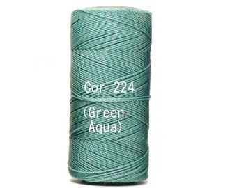 Linhasita Green Aqua COR 224, Waxed Polyester Macrame Cord / String / Hilo/ Jewelry Supply