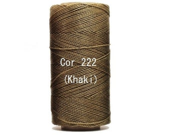 Linhasita Khaki COR 222 - Waxed Polyester Cord/ Hilo/ Spool