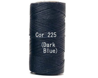 Linhasita Dark Blue cor 225, Waxed Polyester Macrame Cord Durable/ Hilo/ Spool