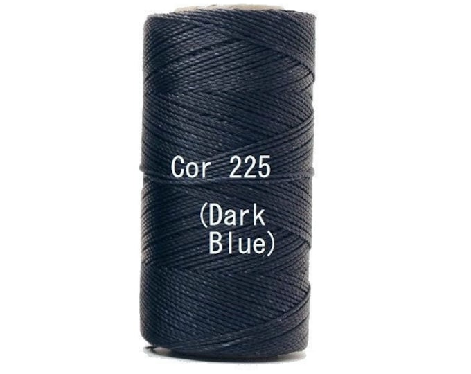 Linhasita Dark Blue cor 225, Waxed Polyester Macrame Cord Durable/ Hilo/ Spool