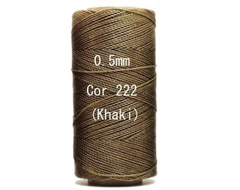 Linhasita (0.5mm) Khaki COR 222 - Waxed Polyester Cord/ Hilo/ Spool/String