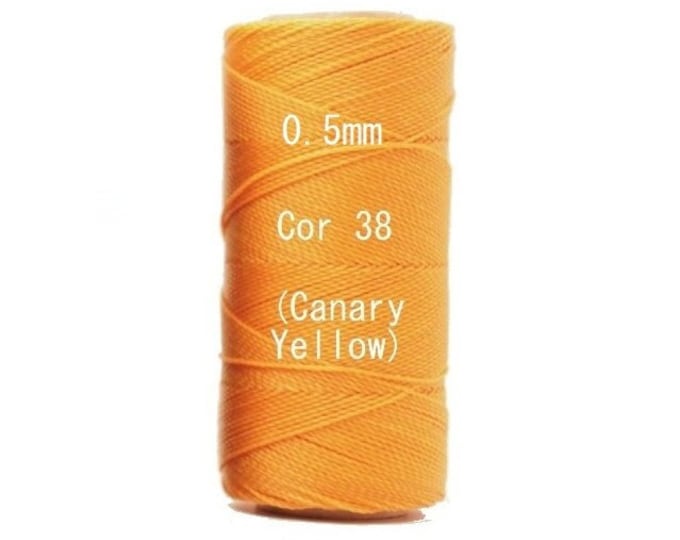 Linhasita Mandarine Orange (0.5 mm) Cor 38, Waxed Polyester Macrame Cord/ Beading/ Spool