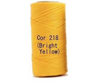 Linhasita Bright Yellow Cor 218, Waxed Polyester Macrame Cord / String / Hilo
