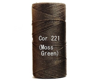 Linhasita Moss Green cor 221,  Waxed Polyester Macrame Cord Durable/ Hilo/ Spools