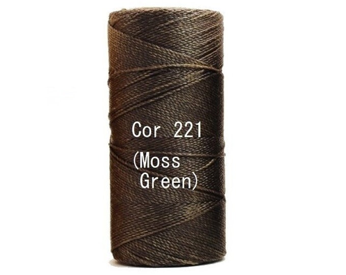 Linhasita Moss Green cor 221,  Waxed Polyester Macrame Cord Durable/ Hilo/ Spools