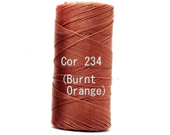 Linhasita Burnt Orange cor 234 - 100% Waxed Polyester Cord Washable, durable/ Hilo/ Spool