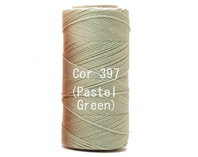 Linhasita Pastel Green Cor 397 , Waxed Polyester Macrame Cord / String / Hilo
