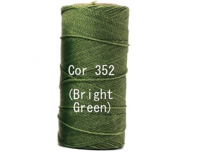 Linhasita Bright Green cor 352,  Waxed Polyester Cord Durable Hilo/ String/ Spool