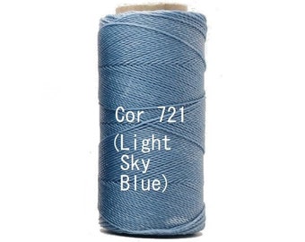 Linhasita Light Sky Blue cor 721 Durable Washable 100% Waxed Polyester Macrame Cord