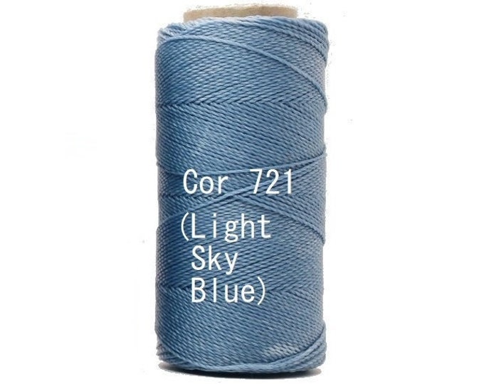 Linhasita Light Sky Blue cor 721 Durable Washable 100% Waxed Polyester Macrame Cord