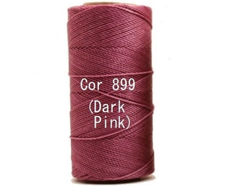 Linhasita Dark Pink cor 899  Waxed Polyester Cord Durable Washable/ Spools