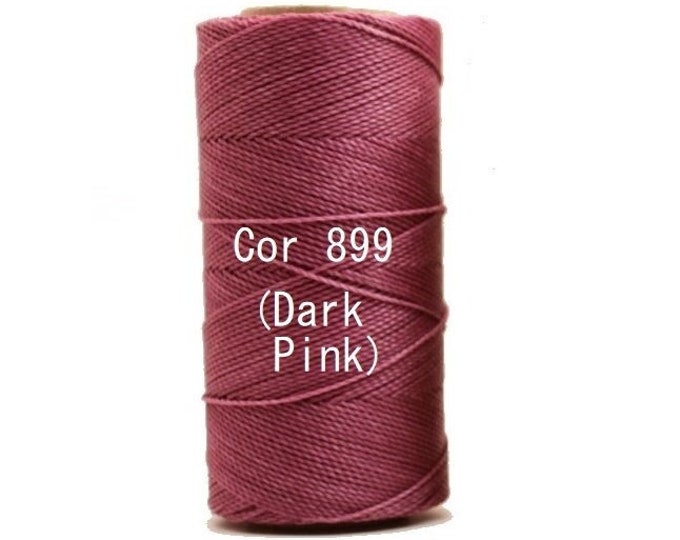 Linhasita Dark Pink cor 899  Waxed Polyester Cord Durable Washable/ Spools