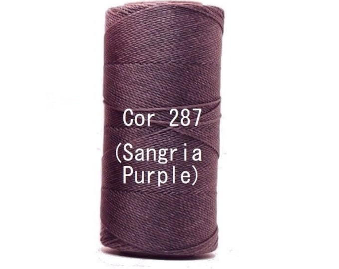 Linhasita Sangria Purple Cor 287,  Waxed Polyester Macrame Cord / String / Hilo