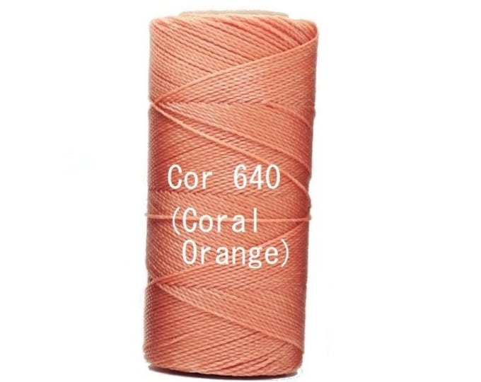 Linhasita Coral Orange Cor640, Waxed Polyester Macrame Cord / String / Hilo