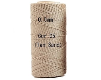 Linhasita Tan Sand (0.5 mm) Cor 05, Waxed Polyester Macrame Cord/ Beading/ Spool