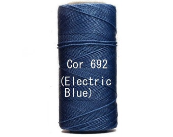 Linhasita Electric Bright Blue cor 692, Waxed Polyester Cord Washable, durable, Hilo, String