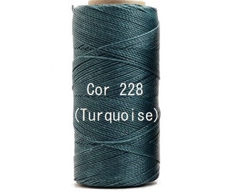 Linhasita Turquoise cor 228, Waxed Polyester Macrame Cord/ Hilo/ String