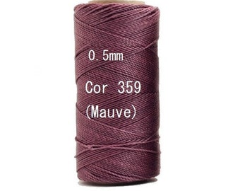 Linhasita  Mauve Purple (0.5 mm) Cor 359, Waxed Polyester Macrame Cord/ Beading/ Spool