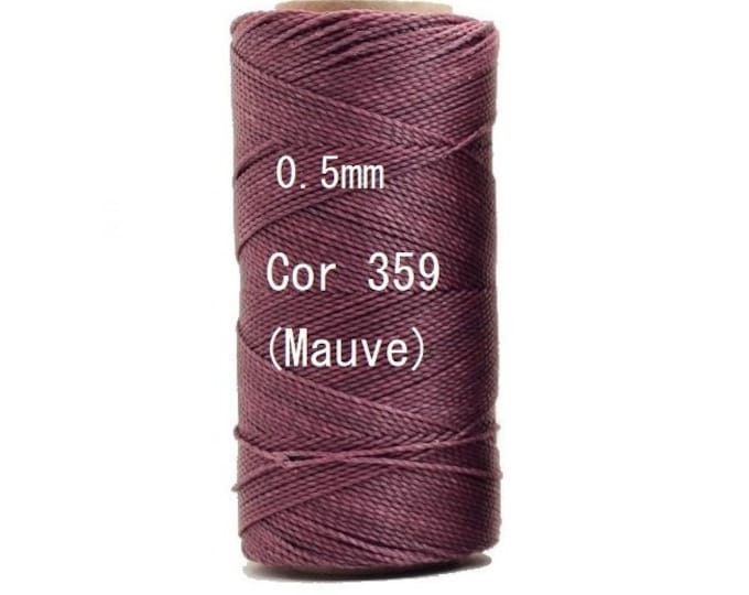 Linhasita  Mauve Purple (0.5 mm) Cor 359, Waxed Polyester Macrame Cord/ Beading/ Spool