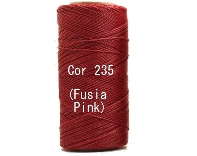 Linhasita Fusia Pink Cor 235, Waxed Polyester Macrame Cord / String / Hilo