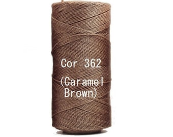 Linhasita Caramel Brown cor 362 - Waxed Polyester Macrame Cord/ Hilo/ Spool/ String