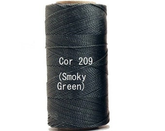 Linhasita Smokey Green Cor 209,  Waxed Polyester Macrame Cord / String / Hilo