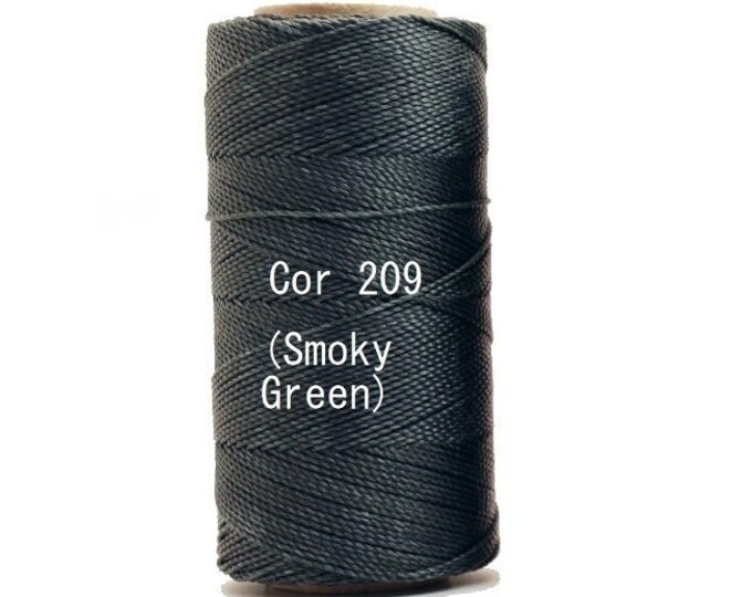 Linhasita Smokey Green Cor 209,  Waxed Polyester Macrame Cord / String / Hilo