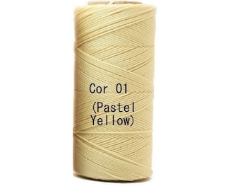 Linhasita Pastel Yellow cor 01 - 100% Waxed Polyester Macrame Cord / String / Hilo