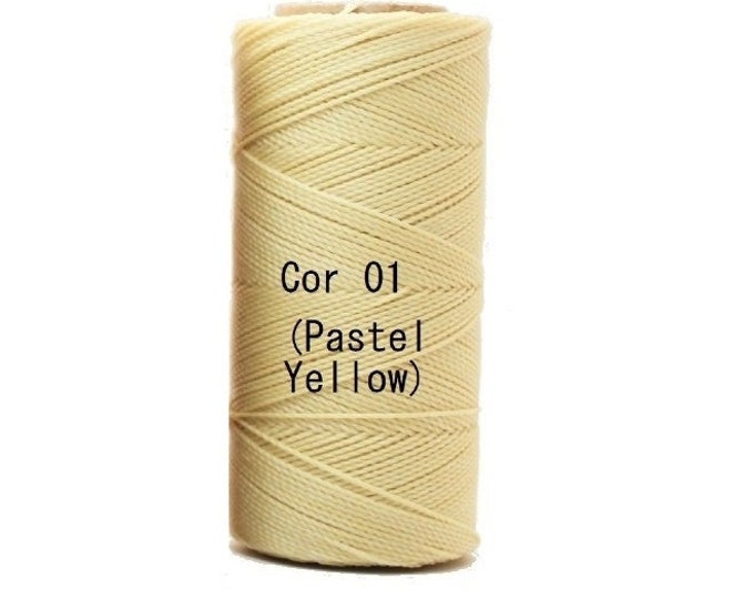 Linhasita Pastel Yellow cor 01 - 100% Waxed Polyester Macrame Cord / String / Hilo