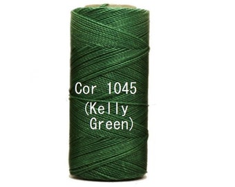 Linhasita Kelly Green Cor 1045, Waxed Polyester Macrame Cord / String / Hilo