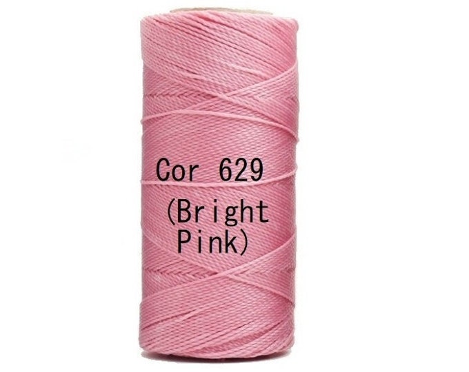Linhasita Bright Pink Cor 629, Waxed Polyester Macrame Cord / String / Hilo