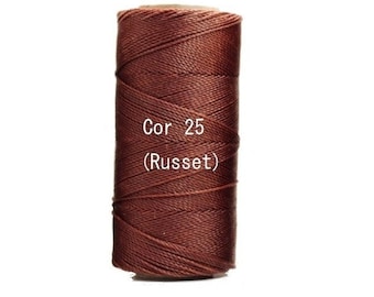 Linhasita Russet Brown Cor 25, Waxed Polyester Cord/ Hilo/ Spool/ String