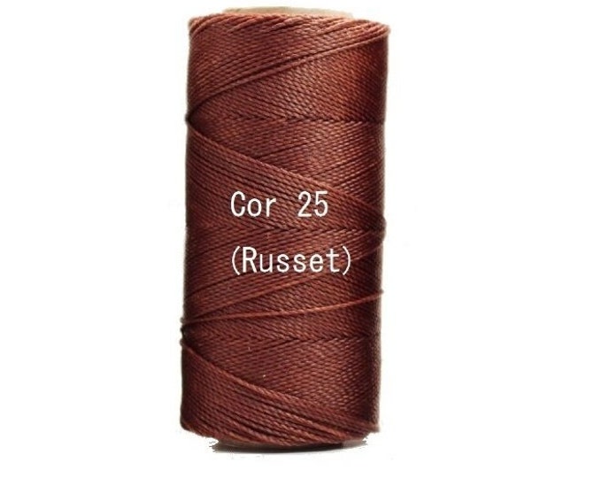 Linhasita Russet Brown Cor 25, Waxed Polyester Cord/ Hilo/ Spool/ String