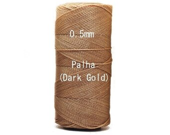 Linhasita Dark Gold (0.5 mm) (Palha), Waxed Polyester String/ Spools/ Hilo