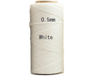 Linhasita White (0.5 mm) Cor BCO, Waxed Polyester Macrame Cord/ Beading/ Spool