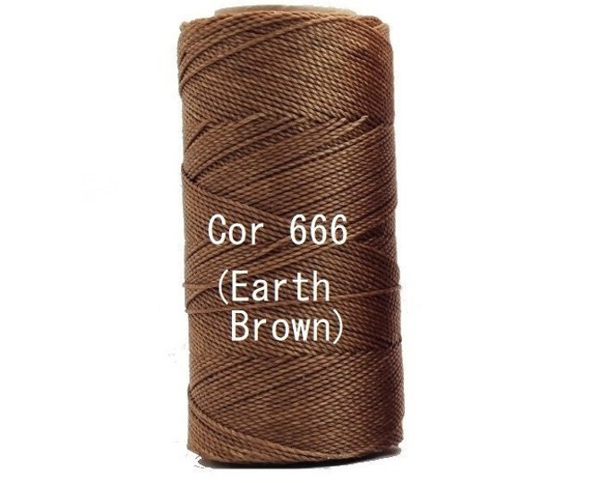Linhasita Brown Earth Cor 666, Waxed Polyester Macrame Cord Durable/ Hilo