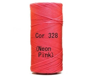 Linhasita Neon Pink Cor 328/ Waxed Polyester Macrame Cord / String / Hilo/ Spool