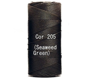 Linhasita Seaweed Green Cor 205,  Waxed Polyester Macrame Cord/ Hilo/ String