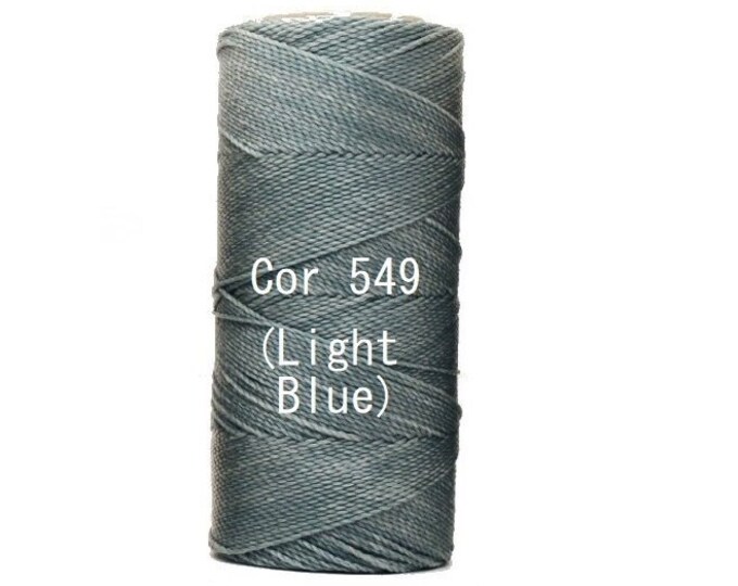 Linhasita Light Blue Cor 549, Waxed Polyester Macrame Cord / String / Hilo/ Spool