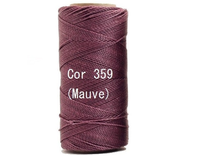 Linhasita Mauve Purple Cor 359, Waxed Polyester Cord Washable, durable, spool, string