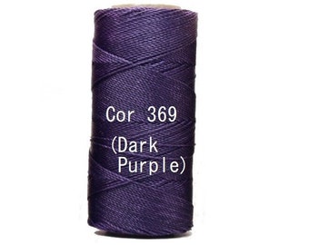 Linhasita Dark Purple cor 369 - Waxed Polyester Cord Washable, durable / Hilo/ Spool