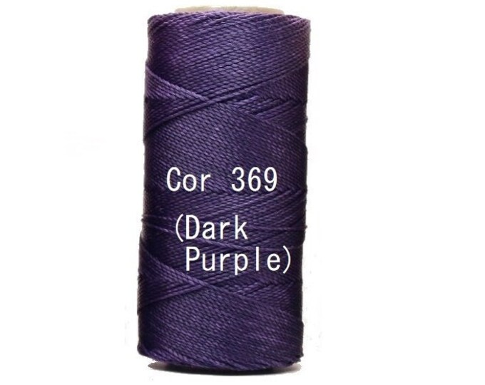 Linhasita Dark Purple cor 369 - Waxed Polyester Cord Washable, durable / Hilo/ Spool