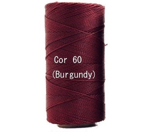 Linhasita Burgundy Cor 60 Waxed Polyester Cord/ Hilo/ Spool/ Spring